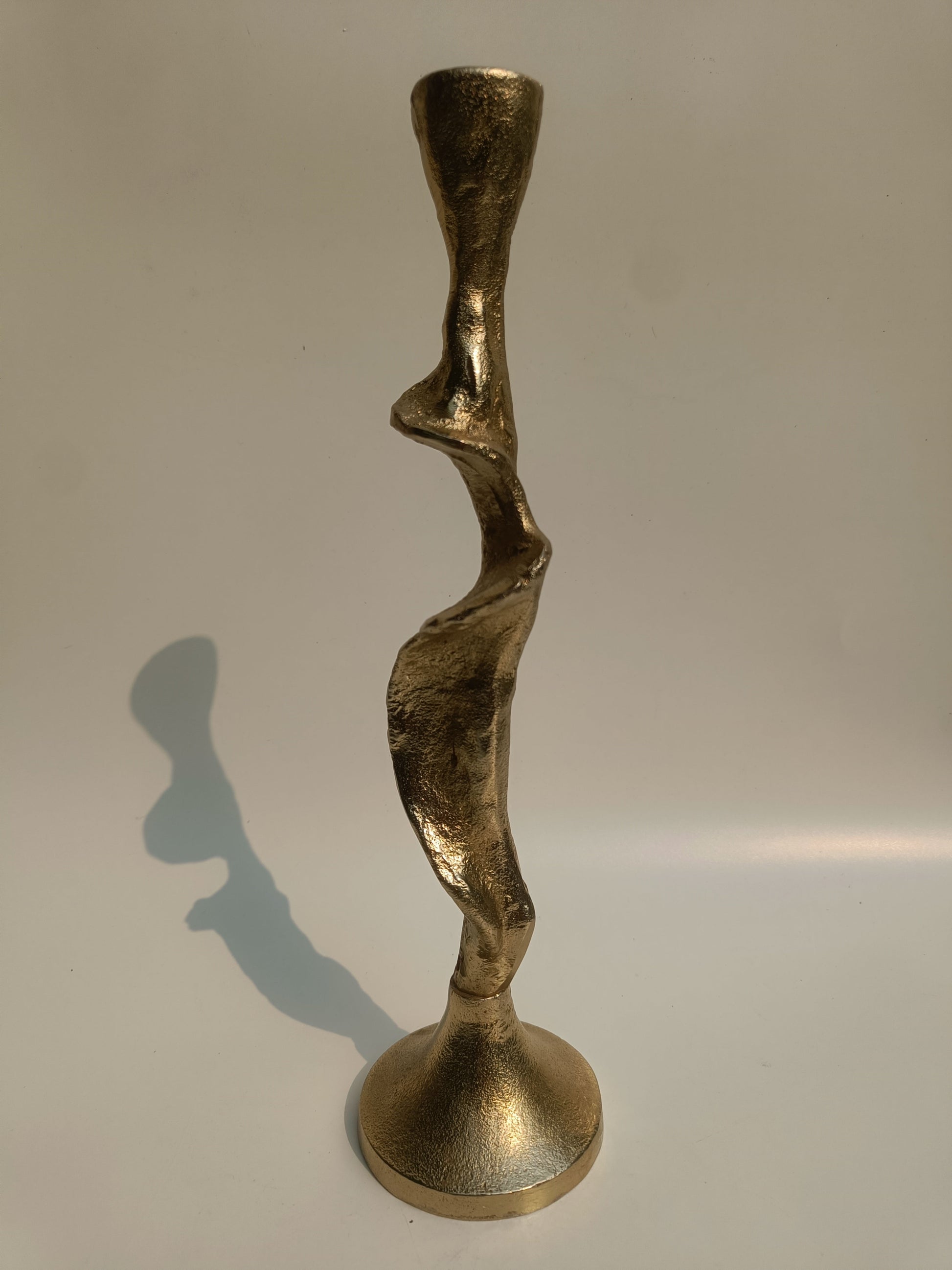 Sculpted Glow Antique Gold Candle Holder