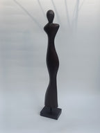 Tall Abstract Female Figurine in Wood