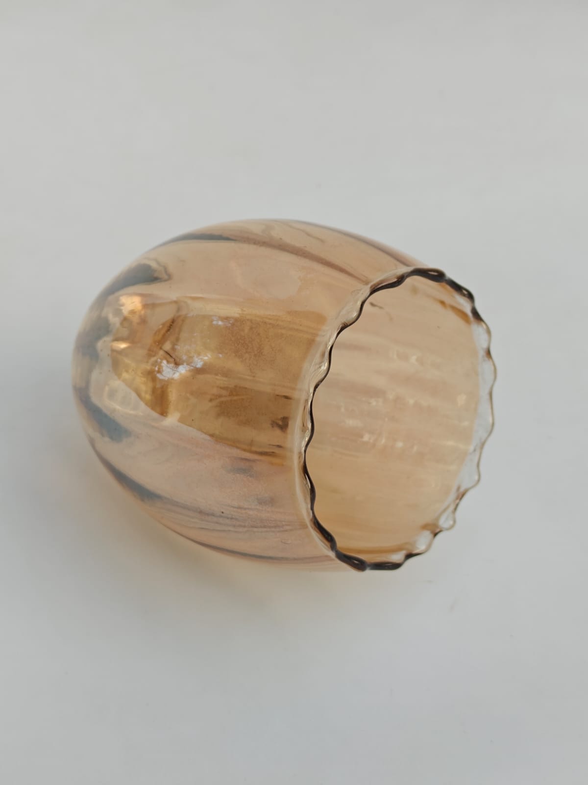 Champagne Ripple Glass Candle Holder