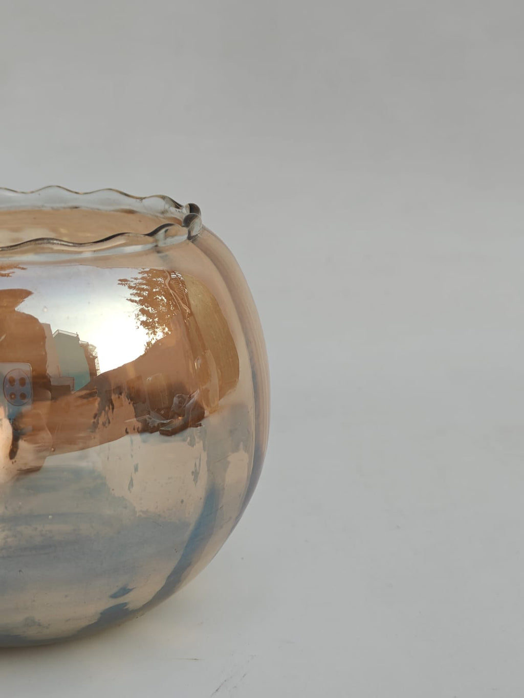 Champagne Luxe Orb Glass Candle Holder