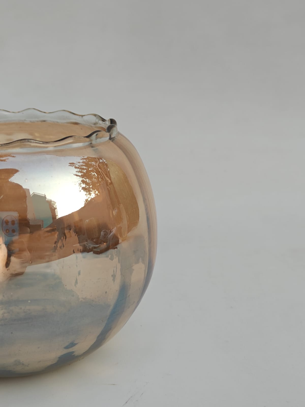 Champagne Luxe Orb Glass Candle Holder