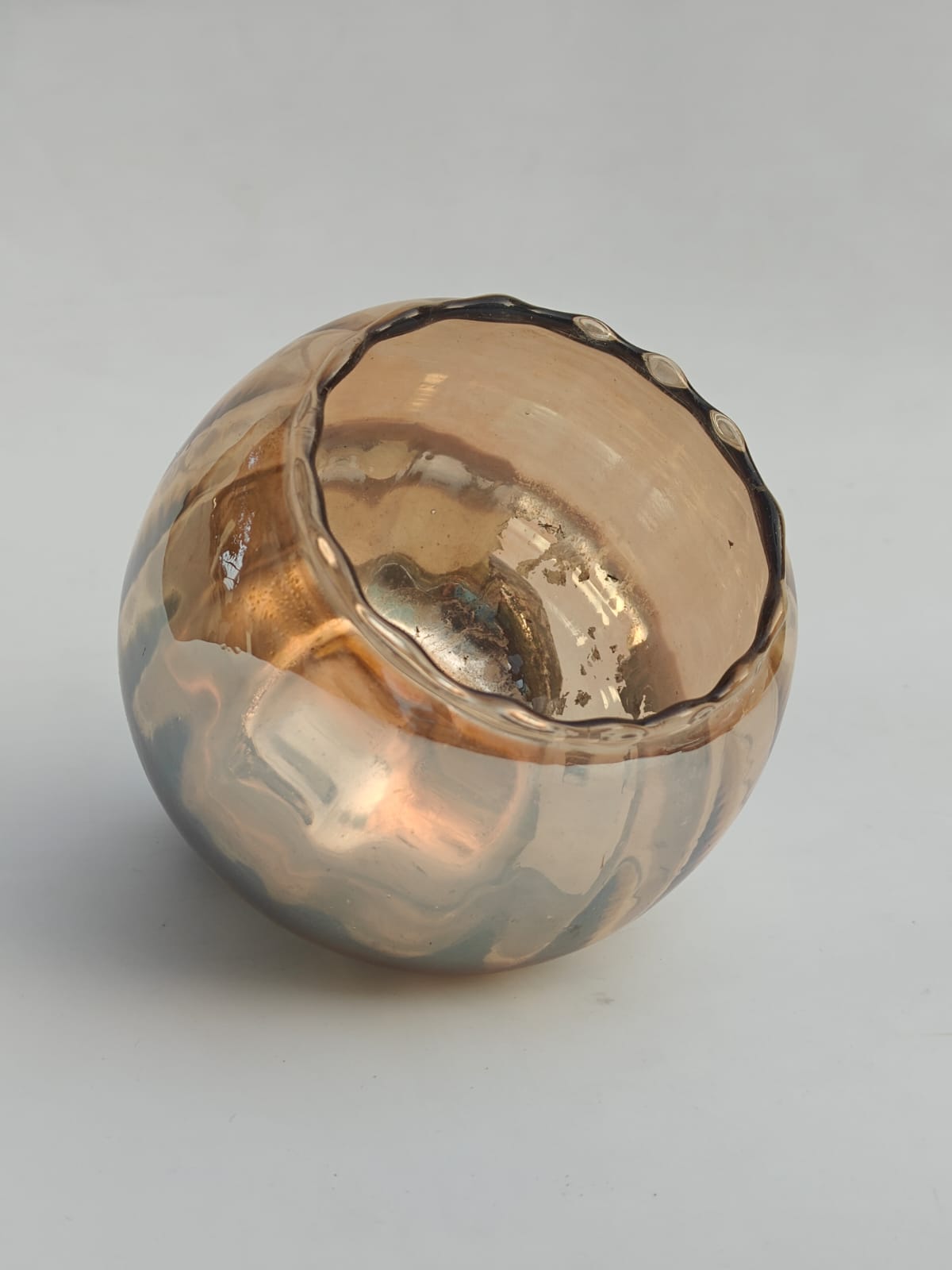Champagne Luxe Orb Glass Candle Holder