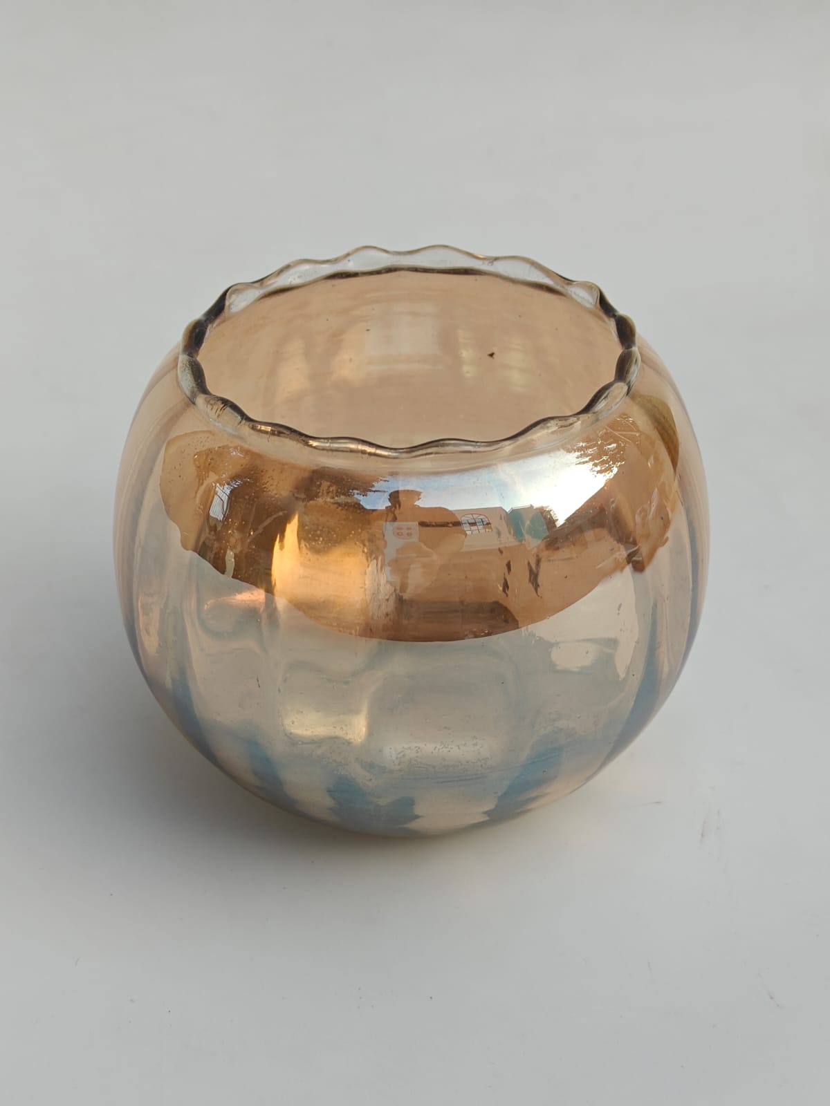 Champagne Luxe Orb Glass Candle Holder