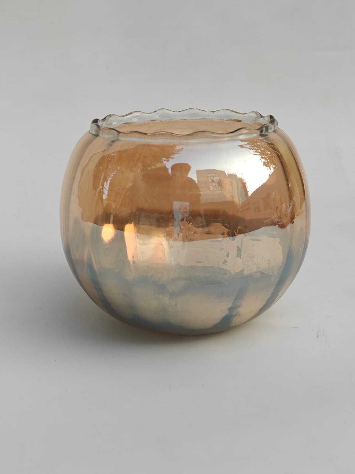 Champagne Luxe Orb Glass Candle Holder