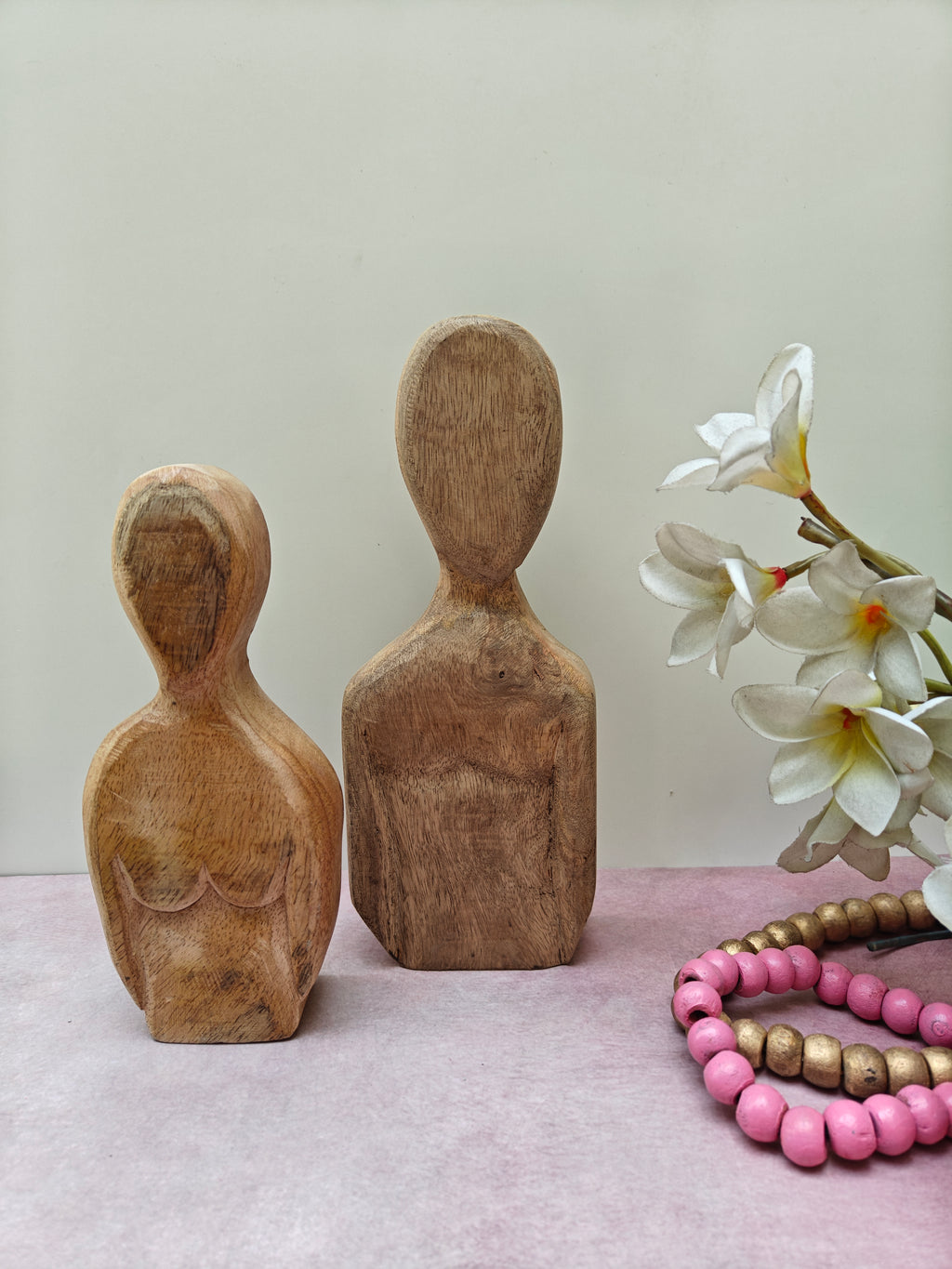 Minimalist Wooden Couple Figurine Set