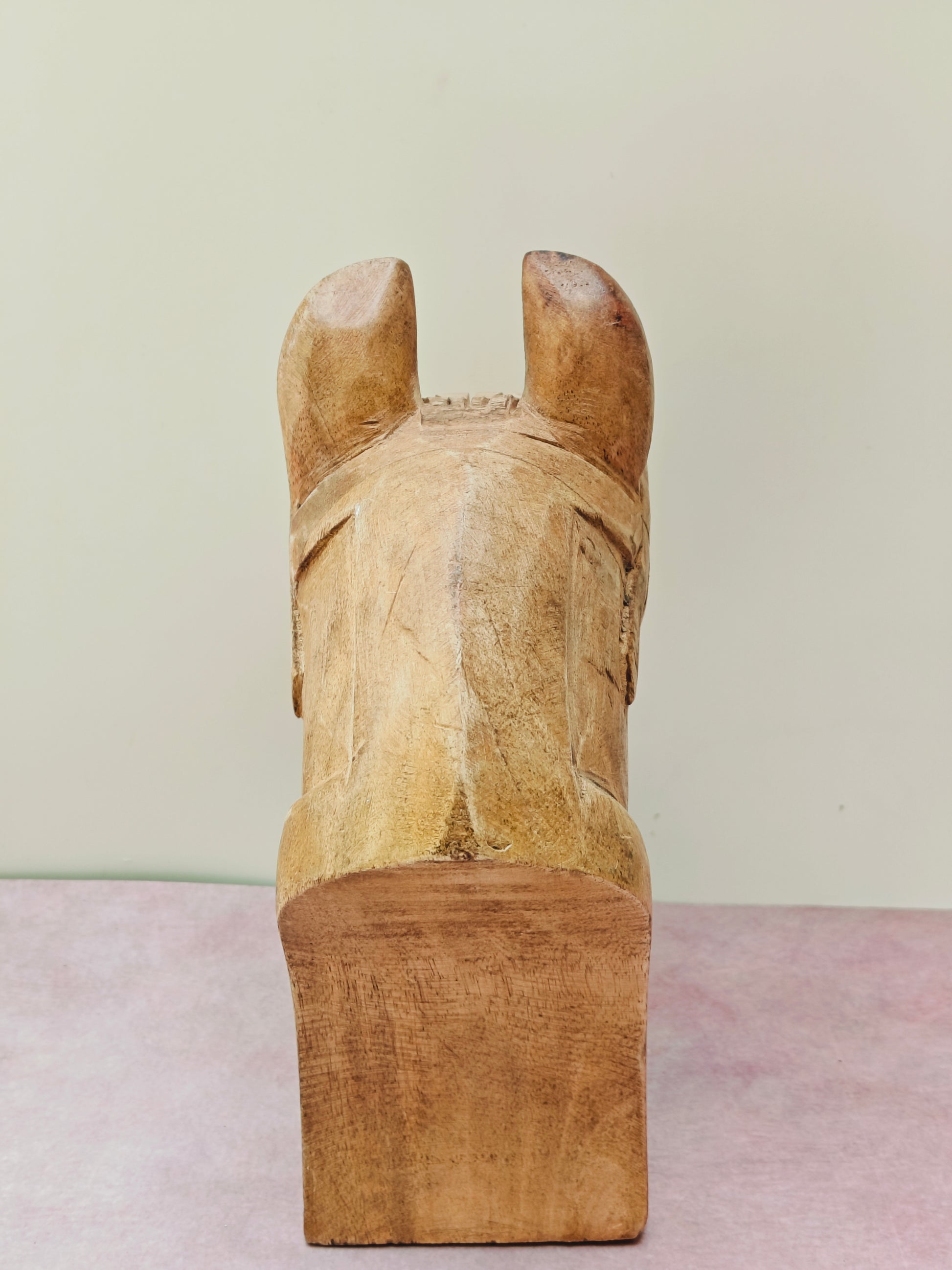 Handcrafted Wooden Horse Head Sculpture