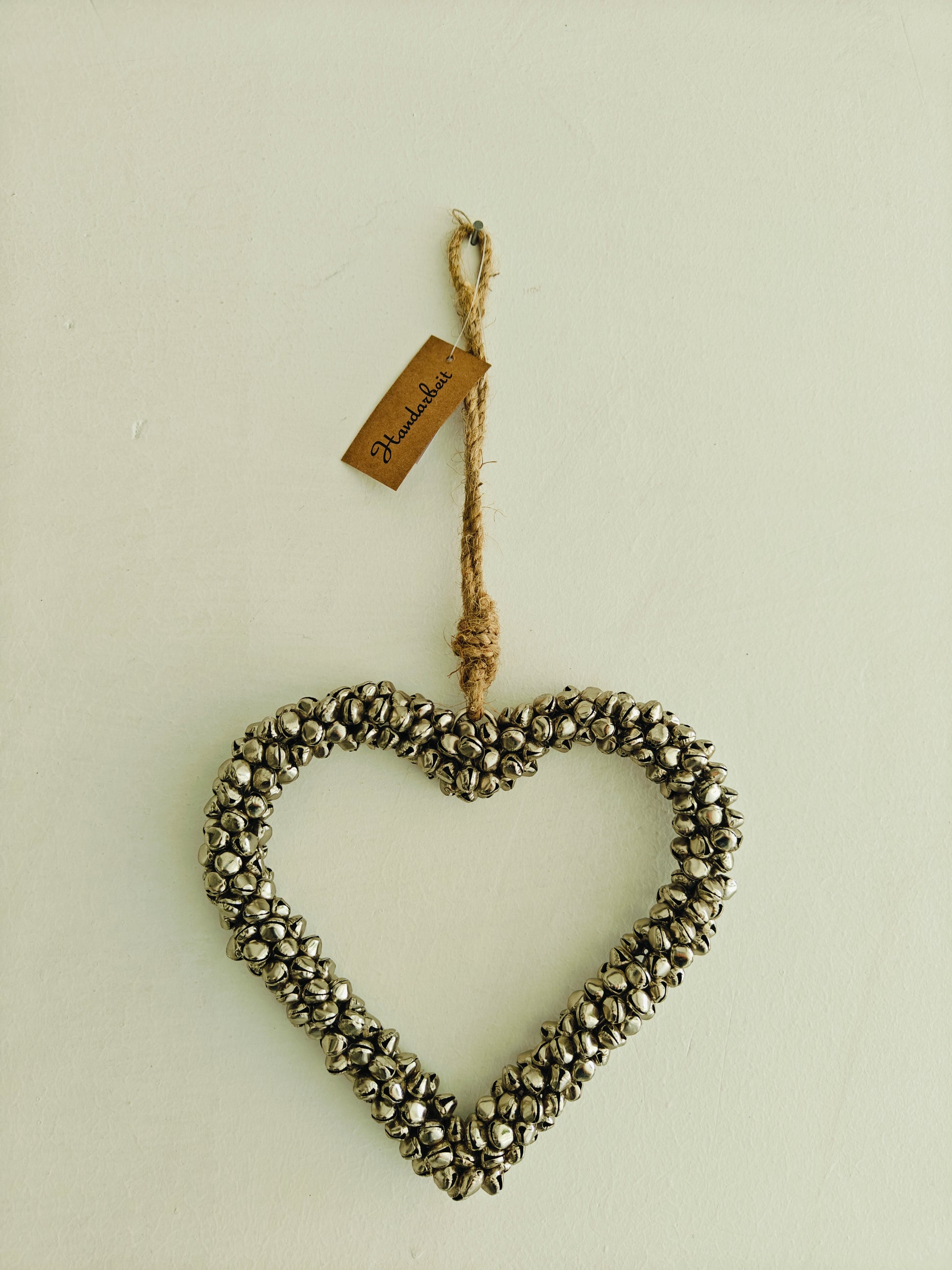 Handcrafted Heart Bell Hanging – Metal Décor