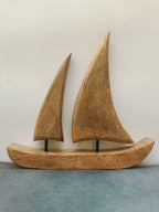 Wooden Sailboat Figurine