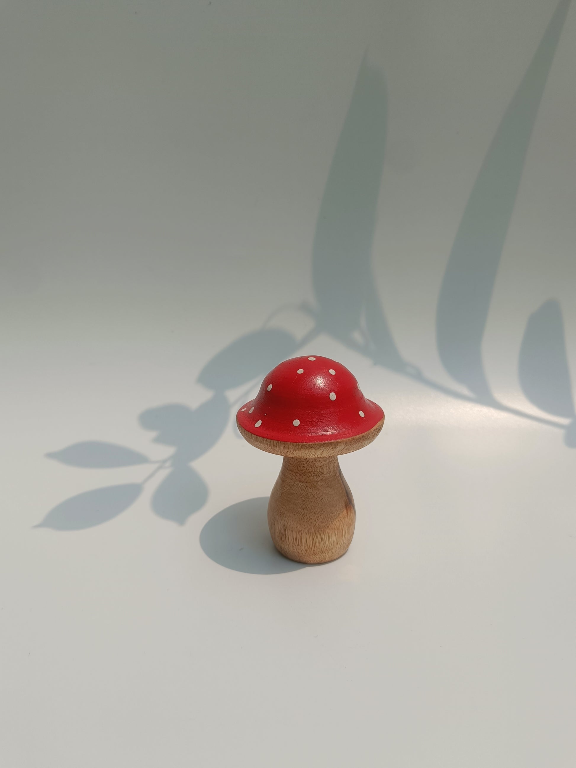 Whimsical Wooden Mushroom Figurine