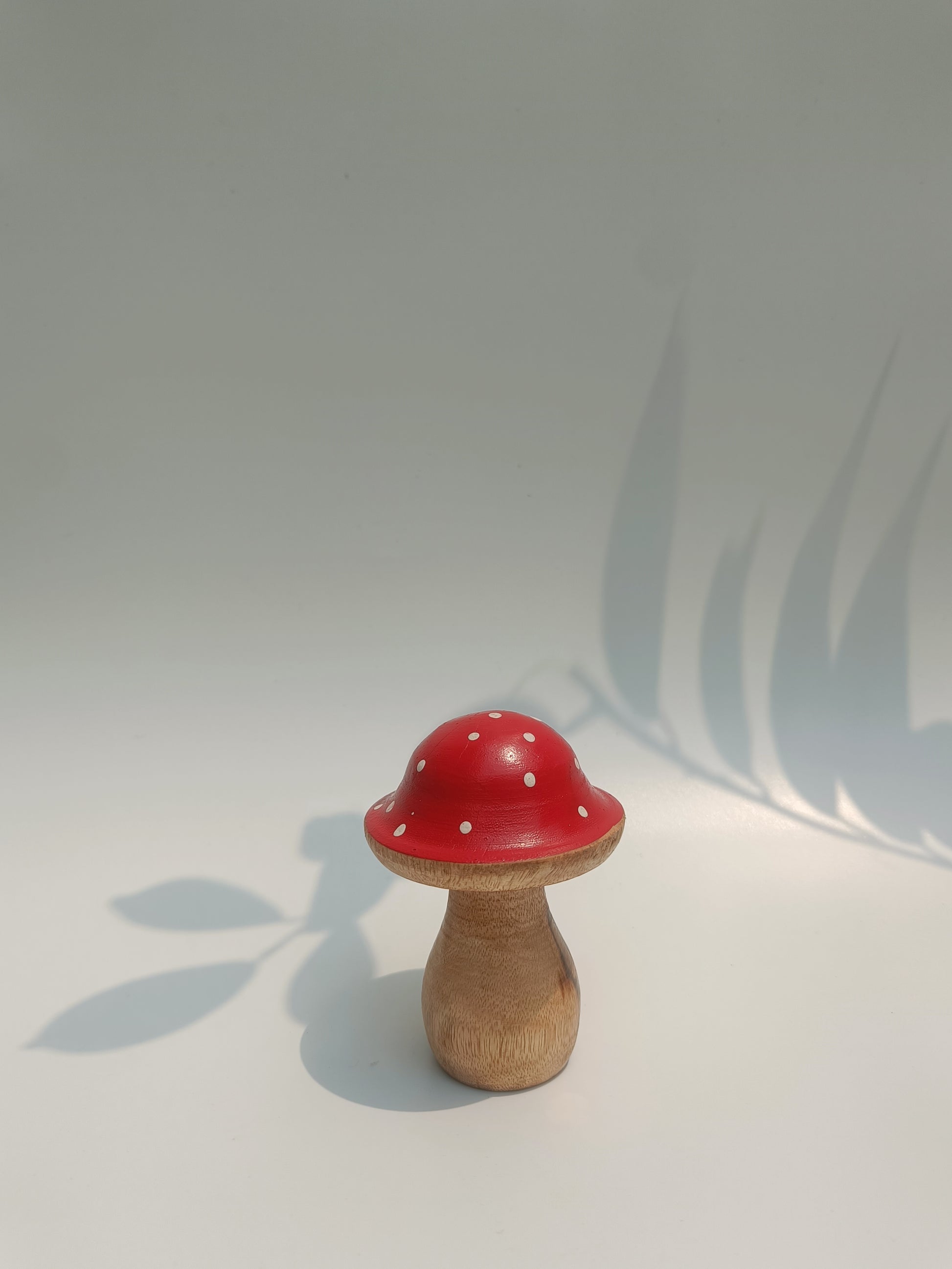 Whimsical Wooden Mushroom Figurine