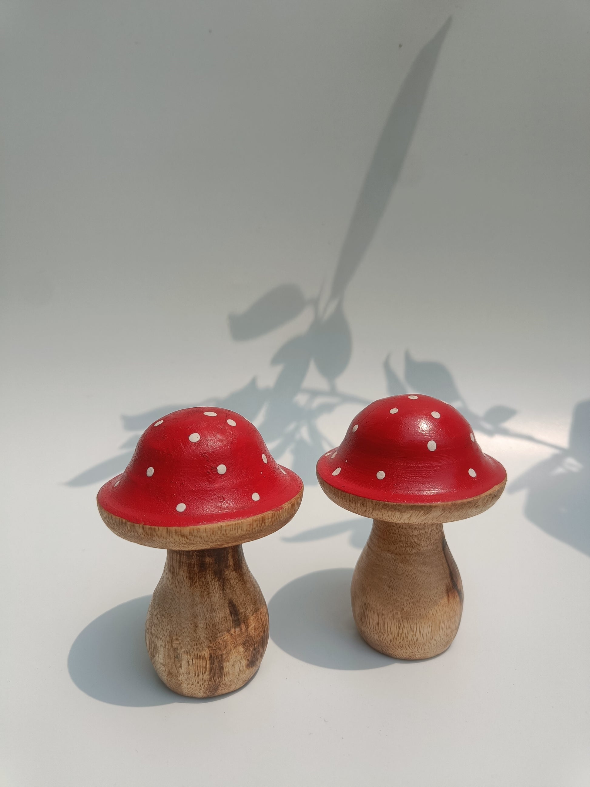 Whimsical Wooden Mushroom Figurine