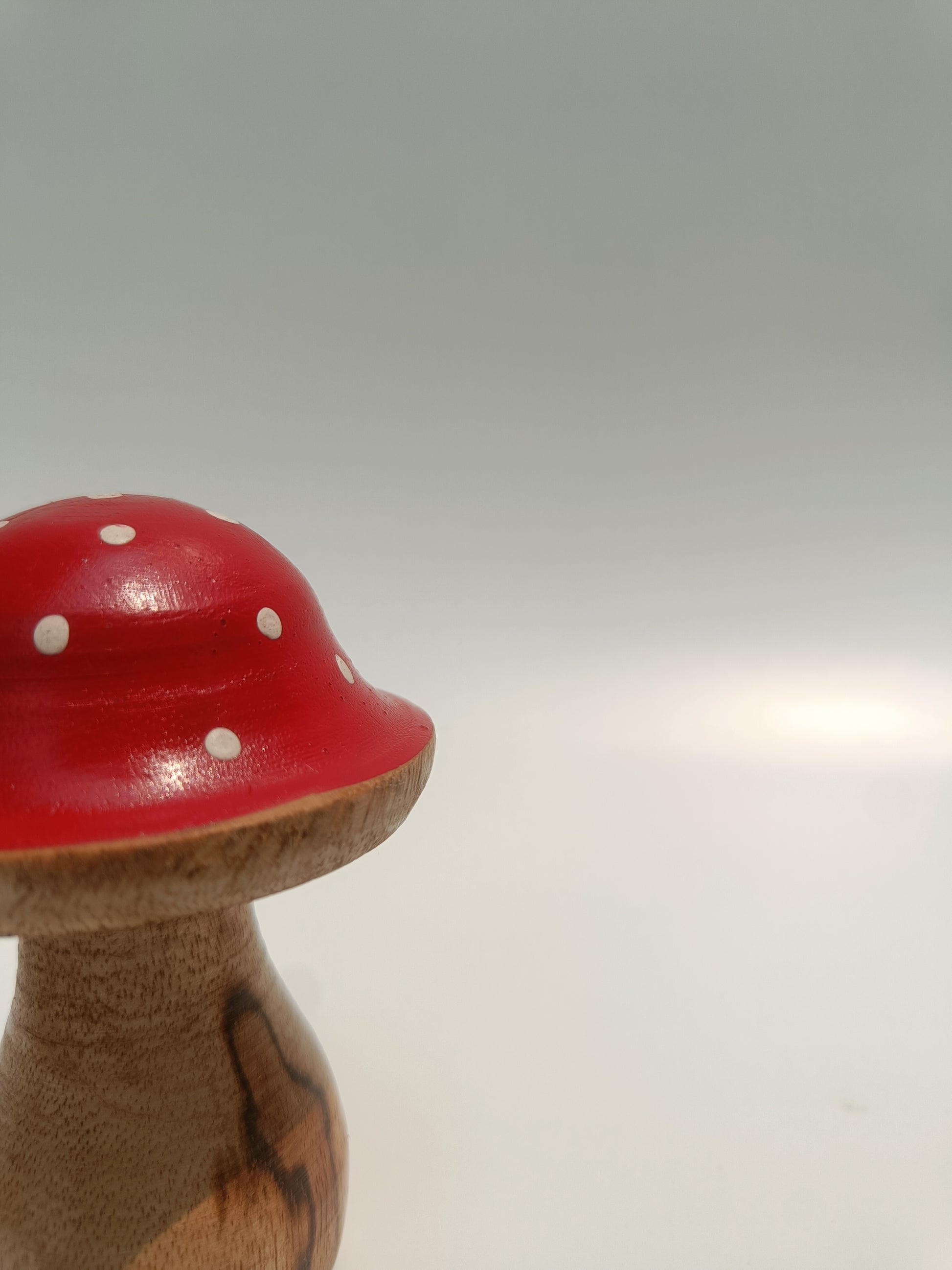 Whimsical Wooden Mushroom Figurine