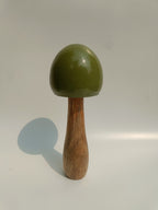Tall Green Ceramic Coated Wooden Mushroom