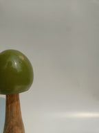 Tall Green Ceramic Coated Wooden Mushroom