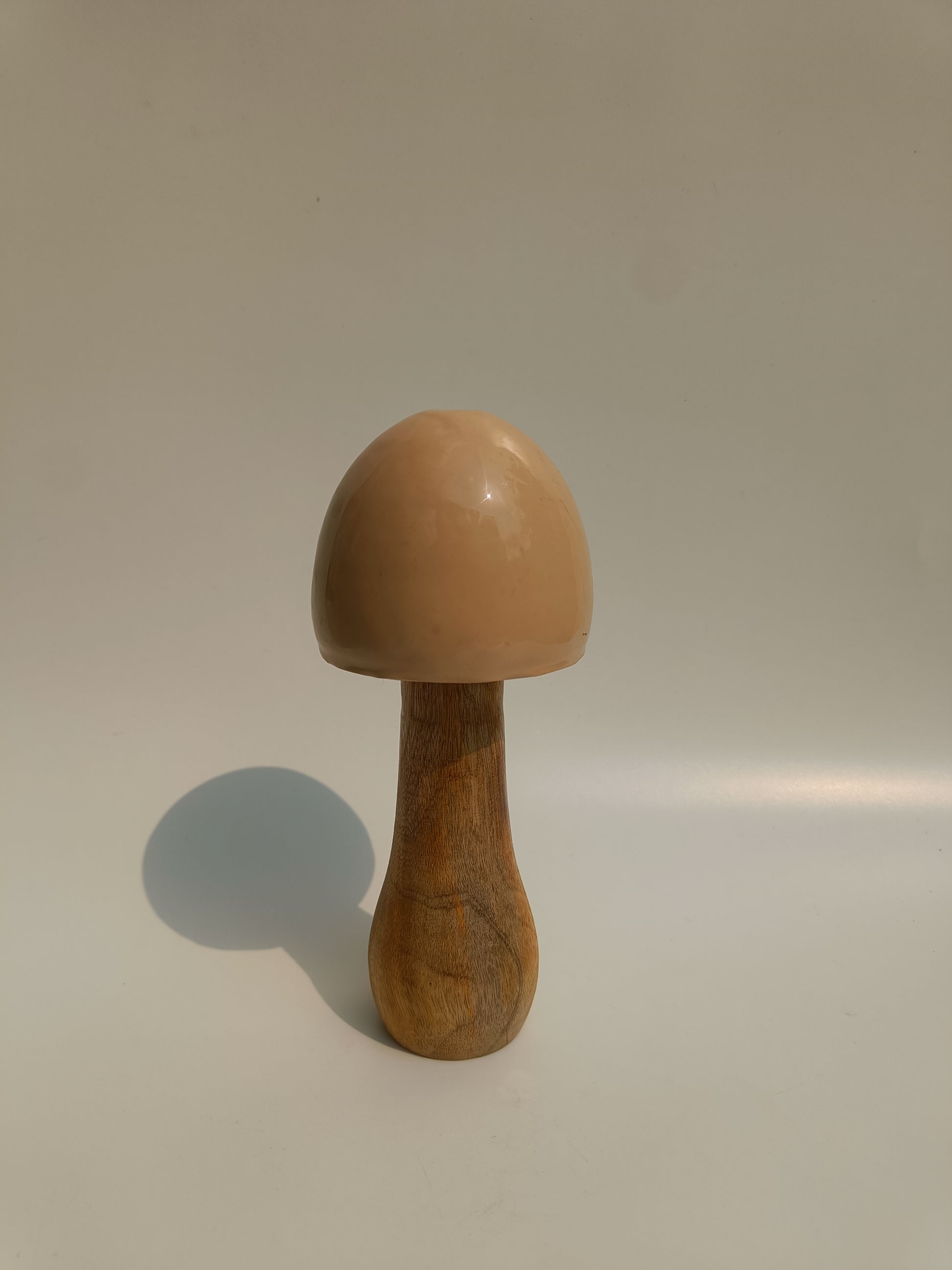 Whimsical Wooden Mushroom Figurine