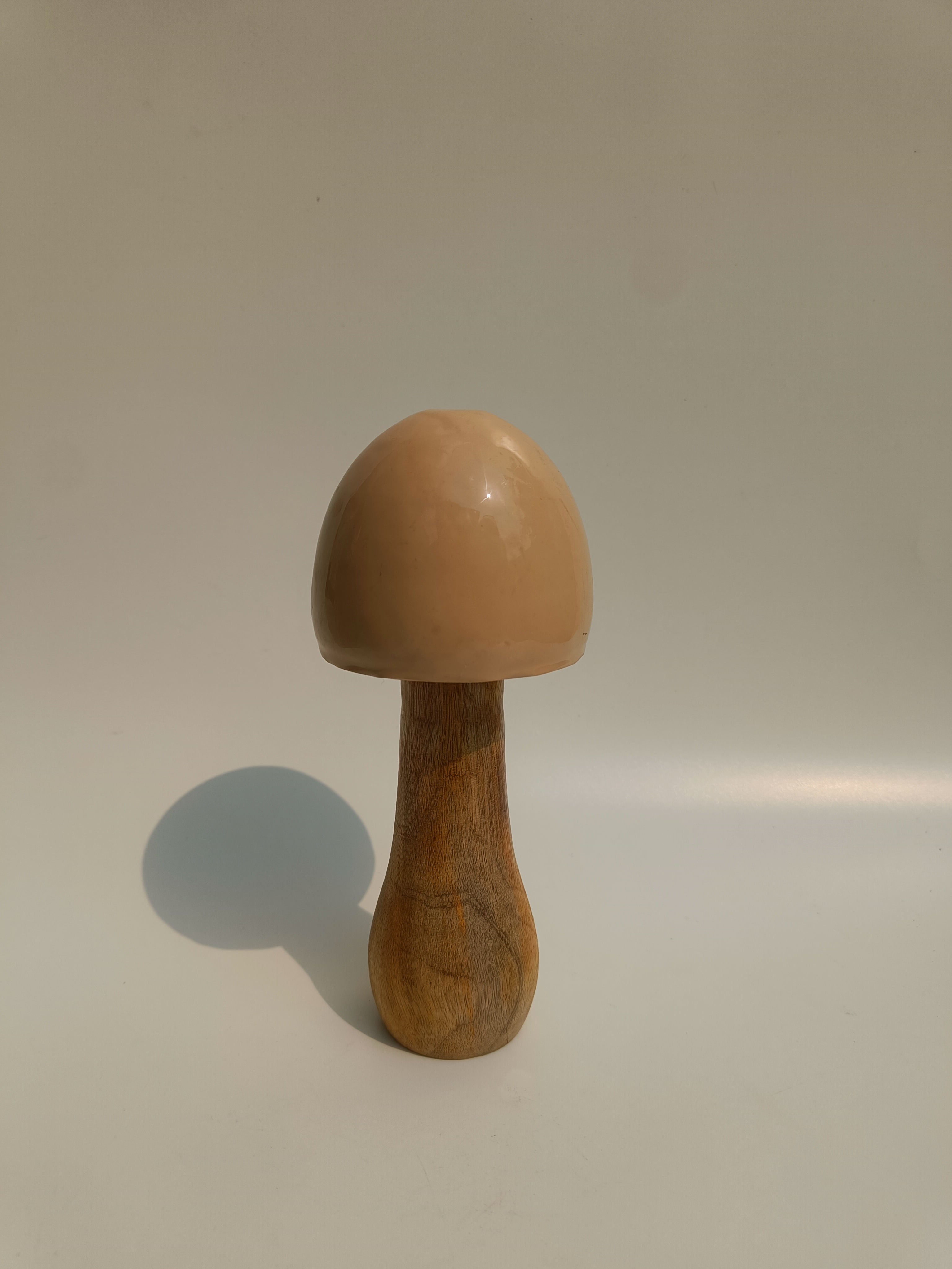 Whimsical Wooden Mushroom Figurine