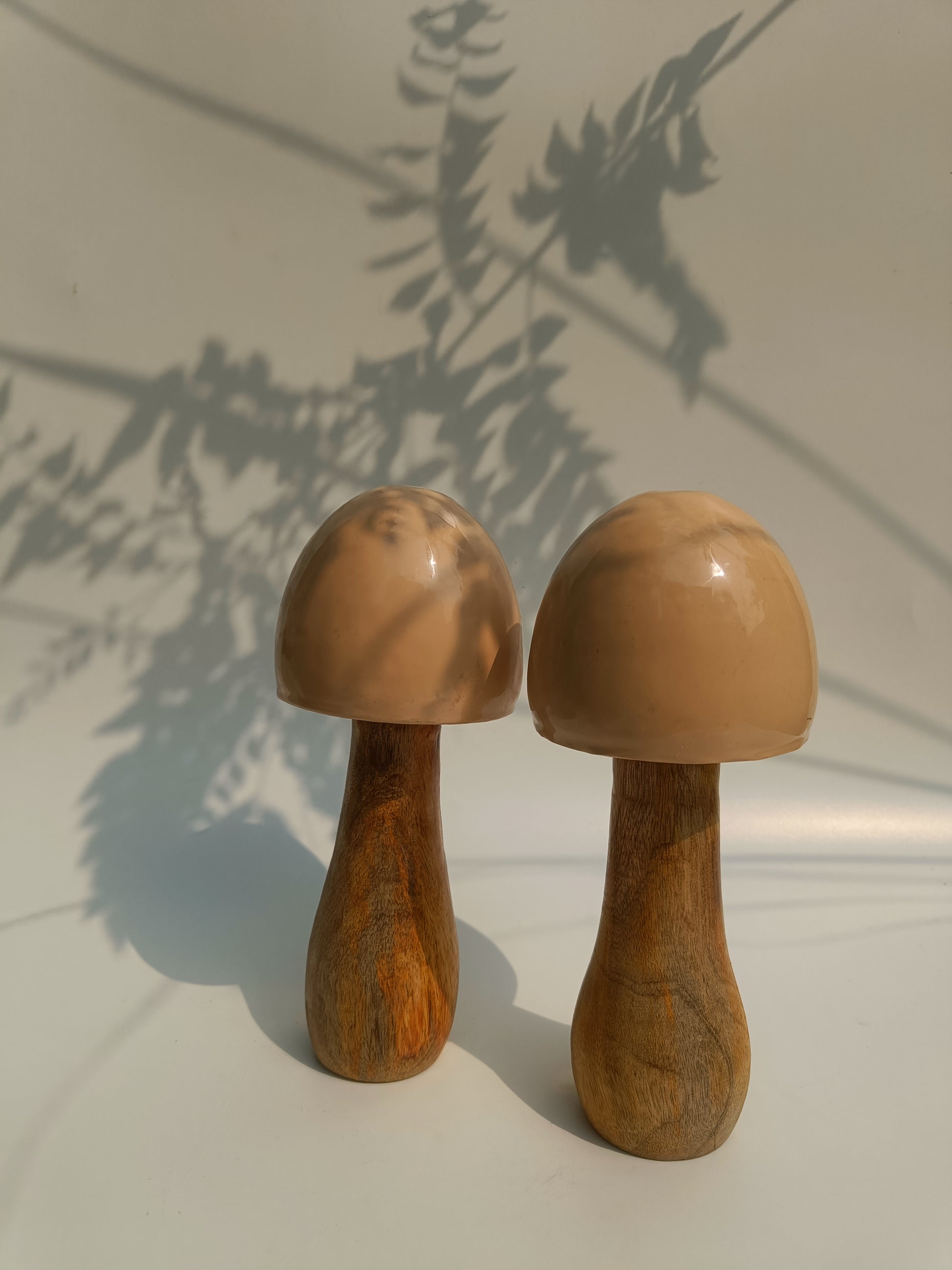 Whimsical Wooden Mushroom Figurine