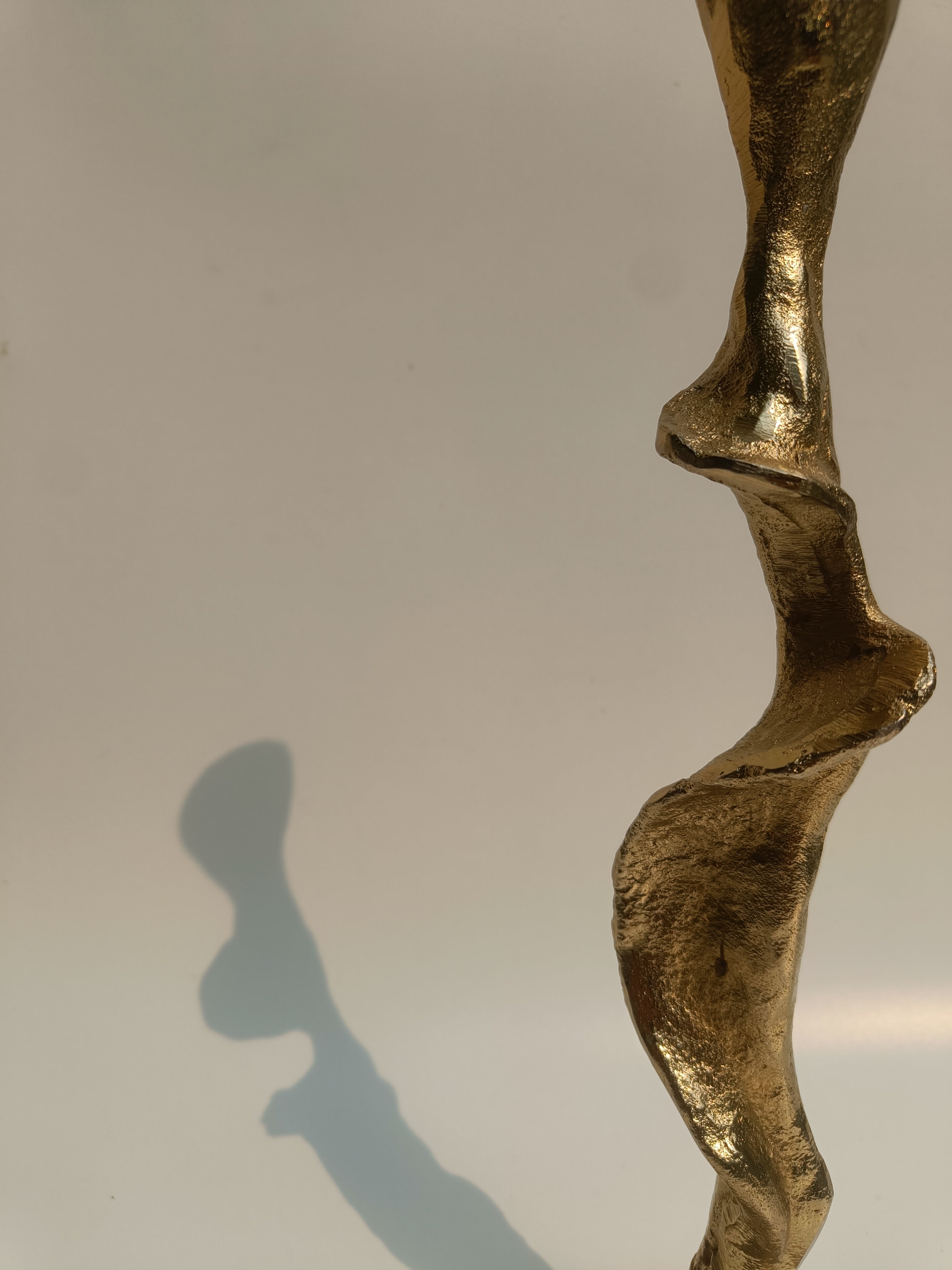 Sculpted Glow Antique Gold Candle Holder