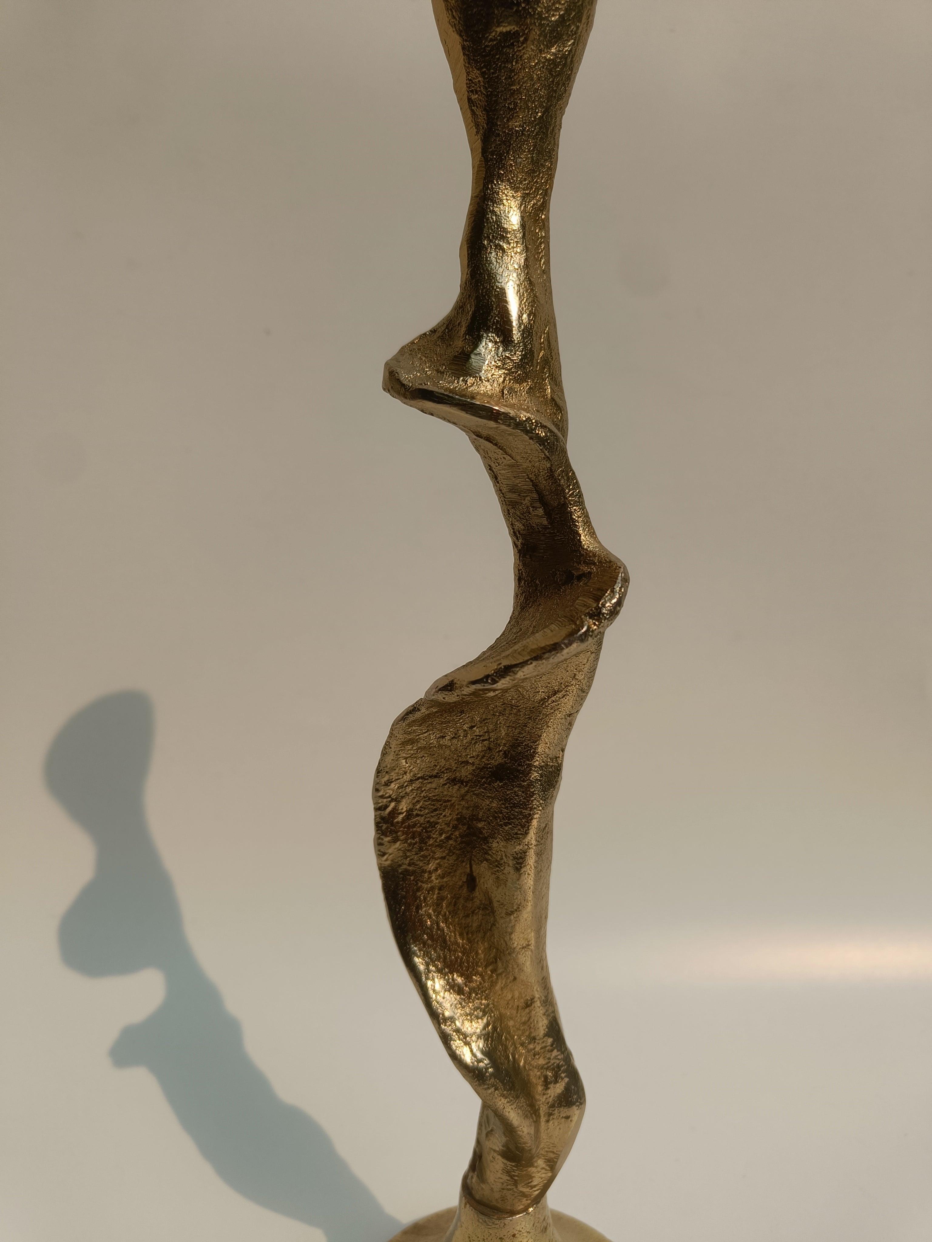 Sculpted Glow Antique Gold Candle Holder