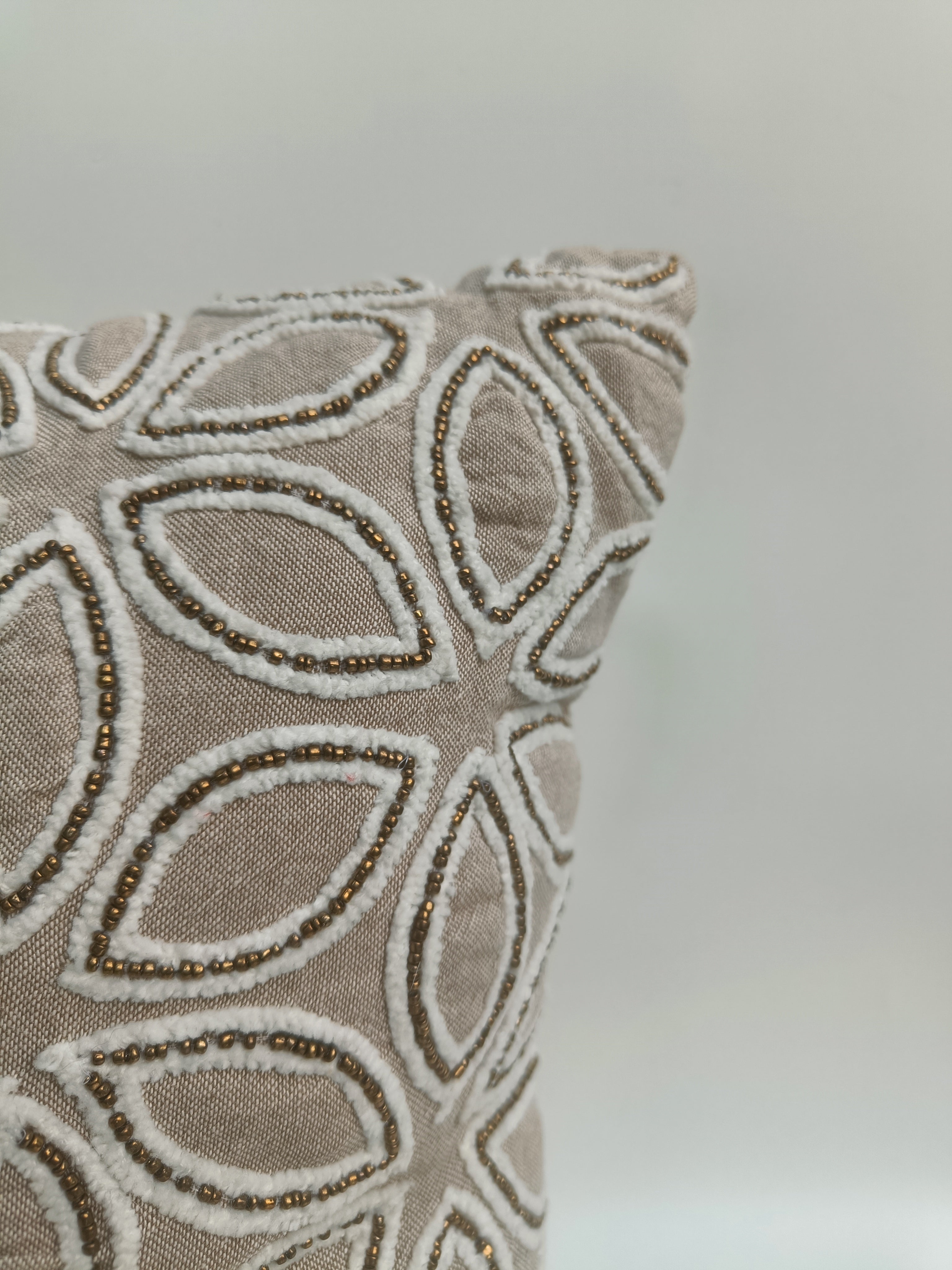 Textured Bloom Embroidered Cushion