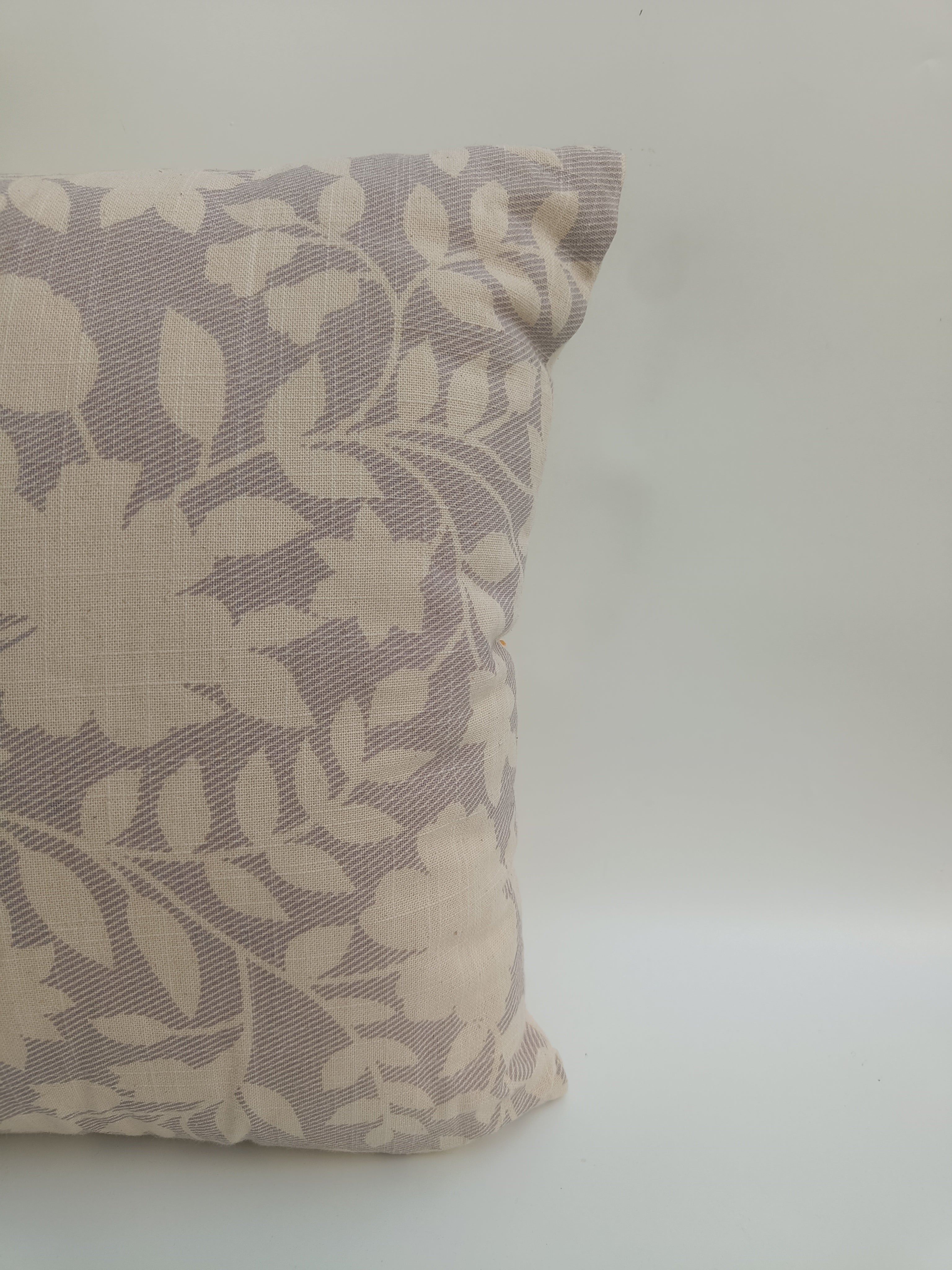 Floral Beige & Grey Square Cushion