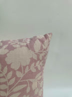 Blush Botanical Cushion – Floral Woven Cotton Pillow