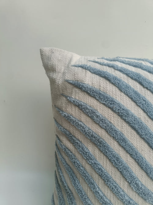 Coastal Blue Leaf Cushion