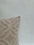 Mughal-Inspired Tufted Beige Cushion