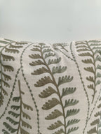 Botanical Fern Embroidered Cushion