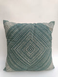 Geometric Teal Diamond Cushion