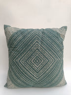 Geometric Teal Diamond Cushion