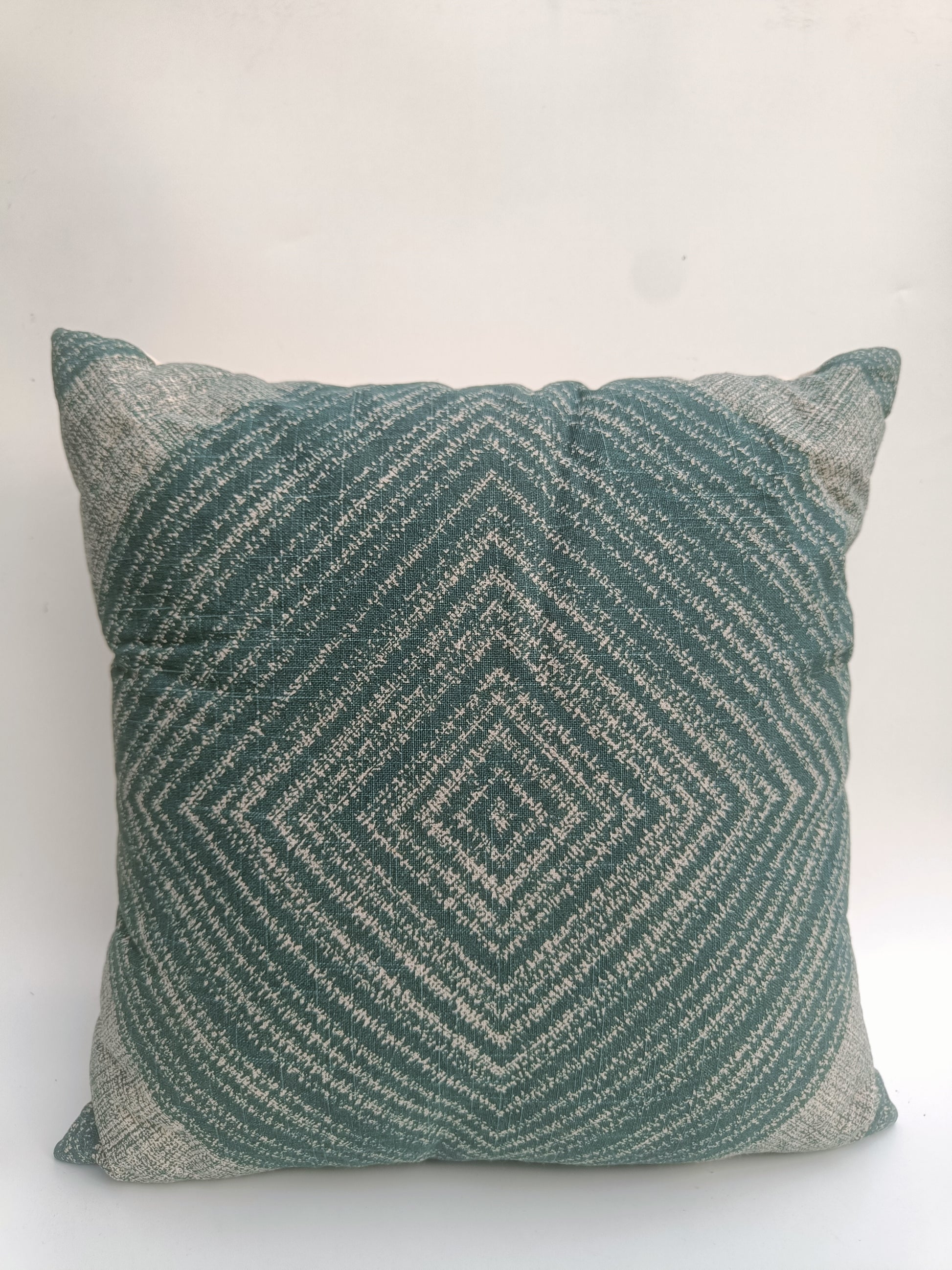Geometric Teal Diamond Cushion