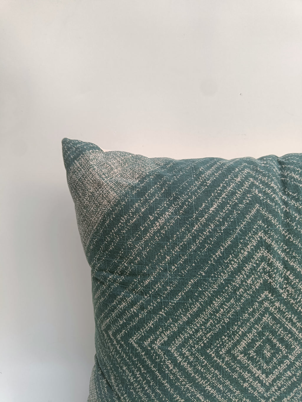 Geometric Teal Diamond Cushion