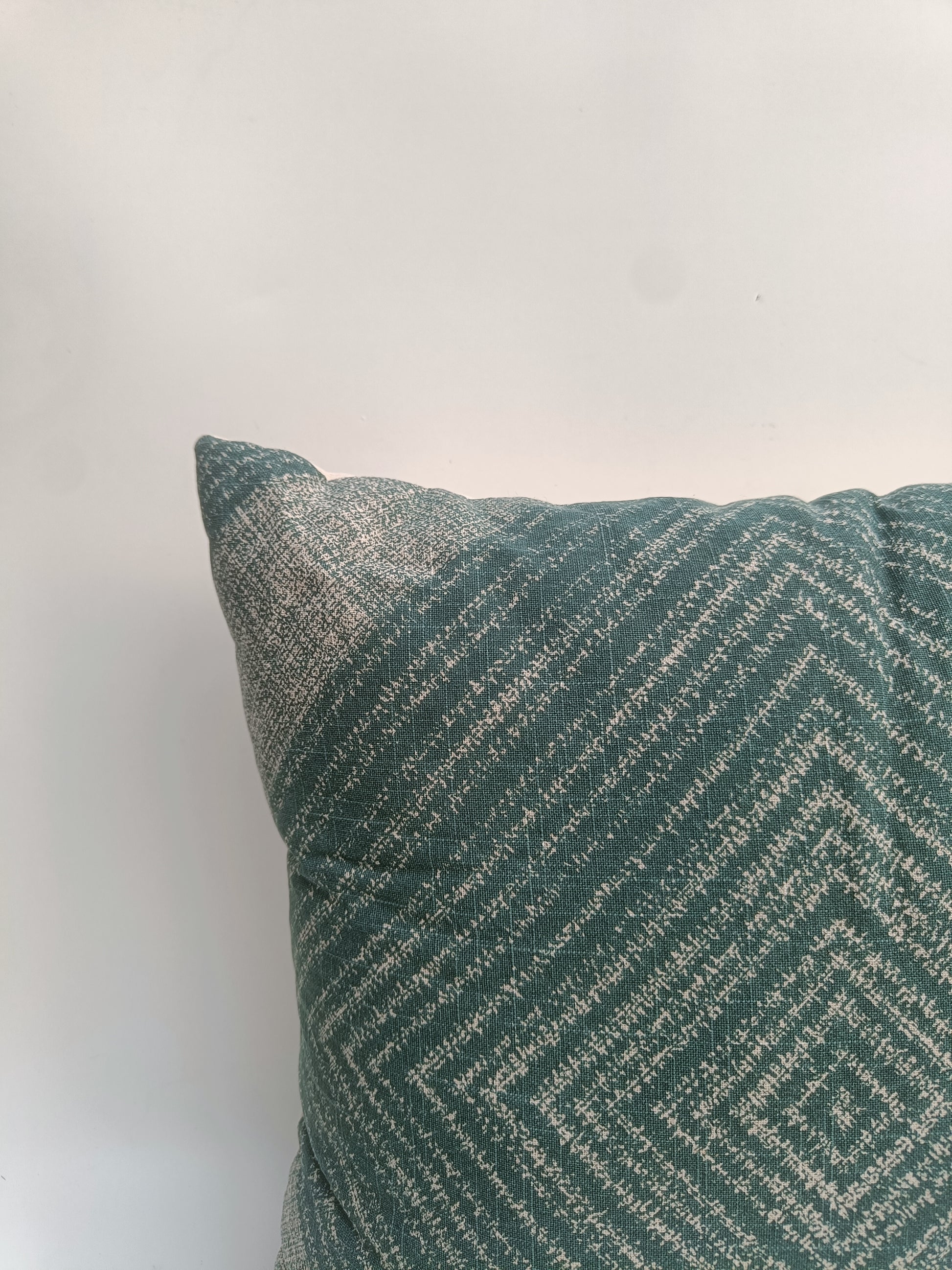 Geometric Teal Diamond Cushion
