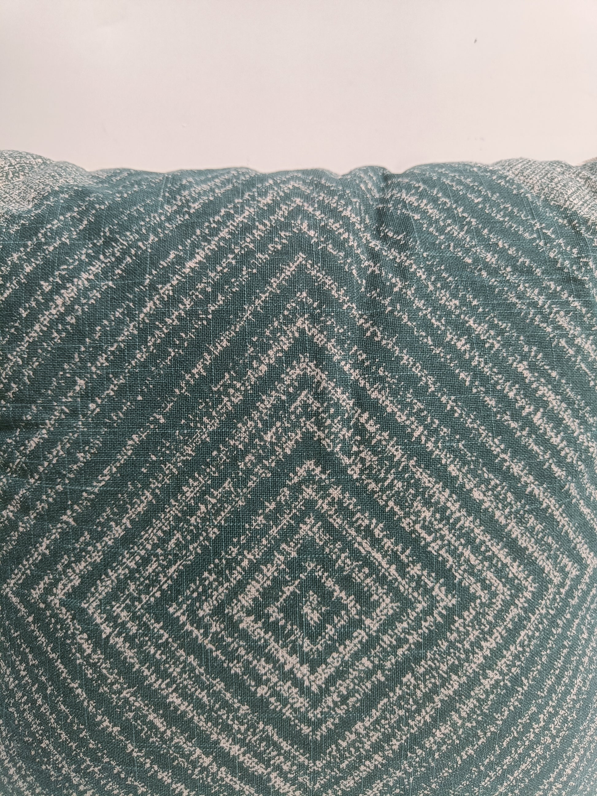 Geometric Teal Diamond Cushion