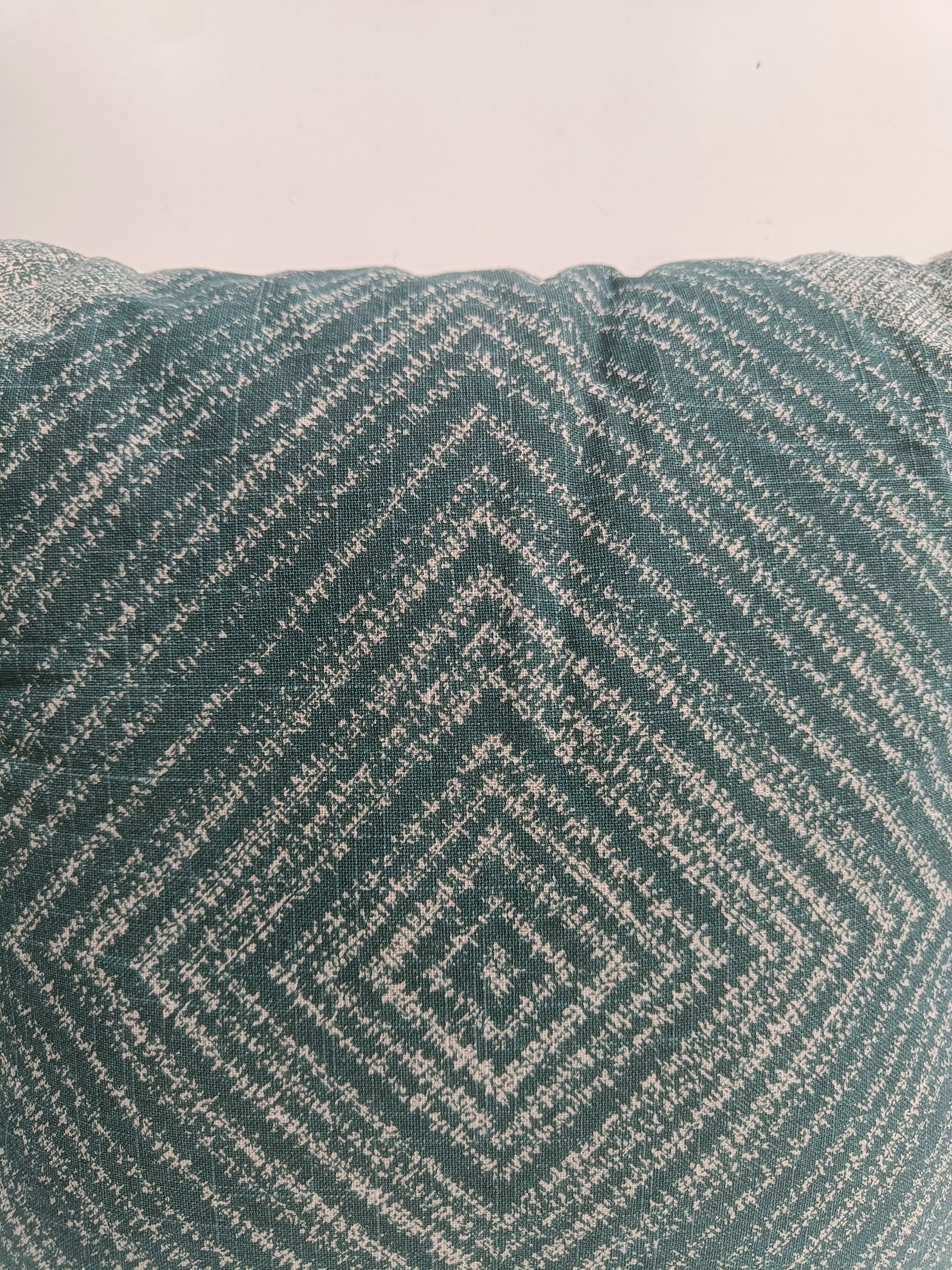 Geometric Teal Diamond Cushion