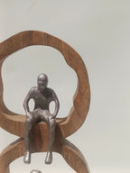 Wooden & Metal Abstract Trio Figurine