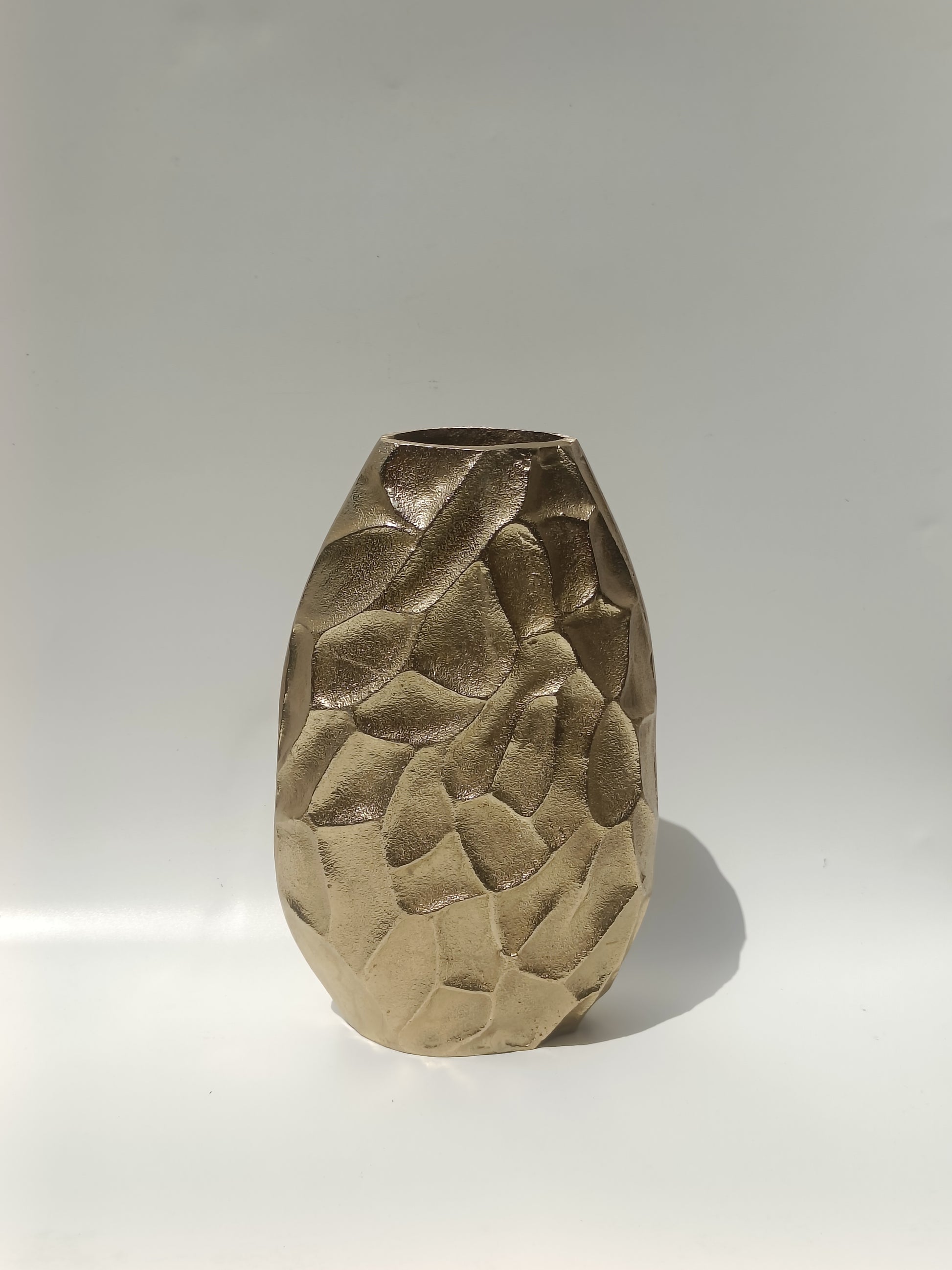 Textured Gold Finish Decorative Vase – 35.5 cm
