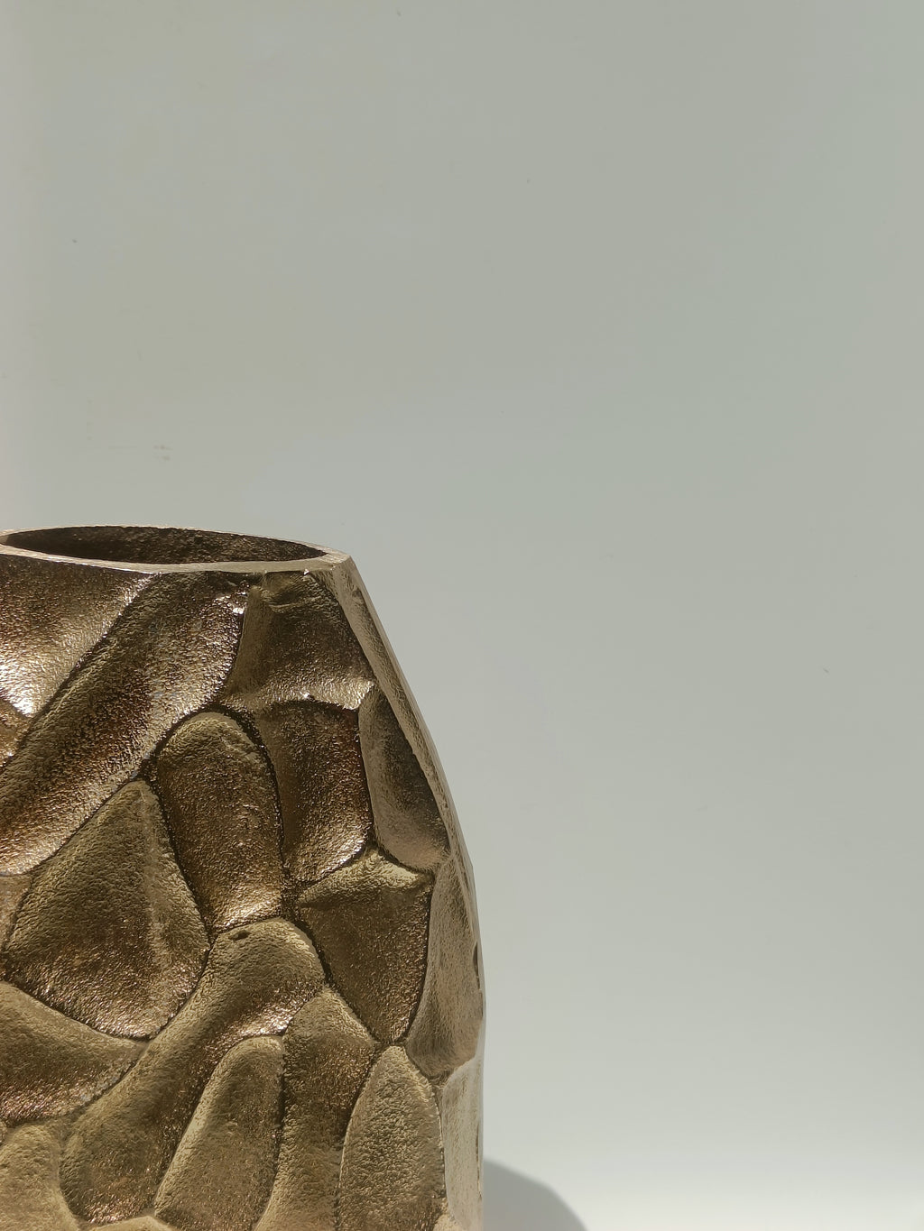 Textured Gold Finish Decorative Vase – 35.5 cm