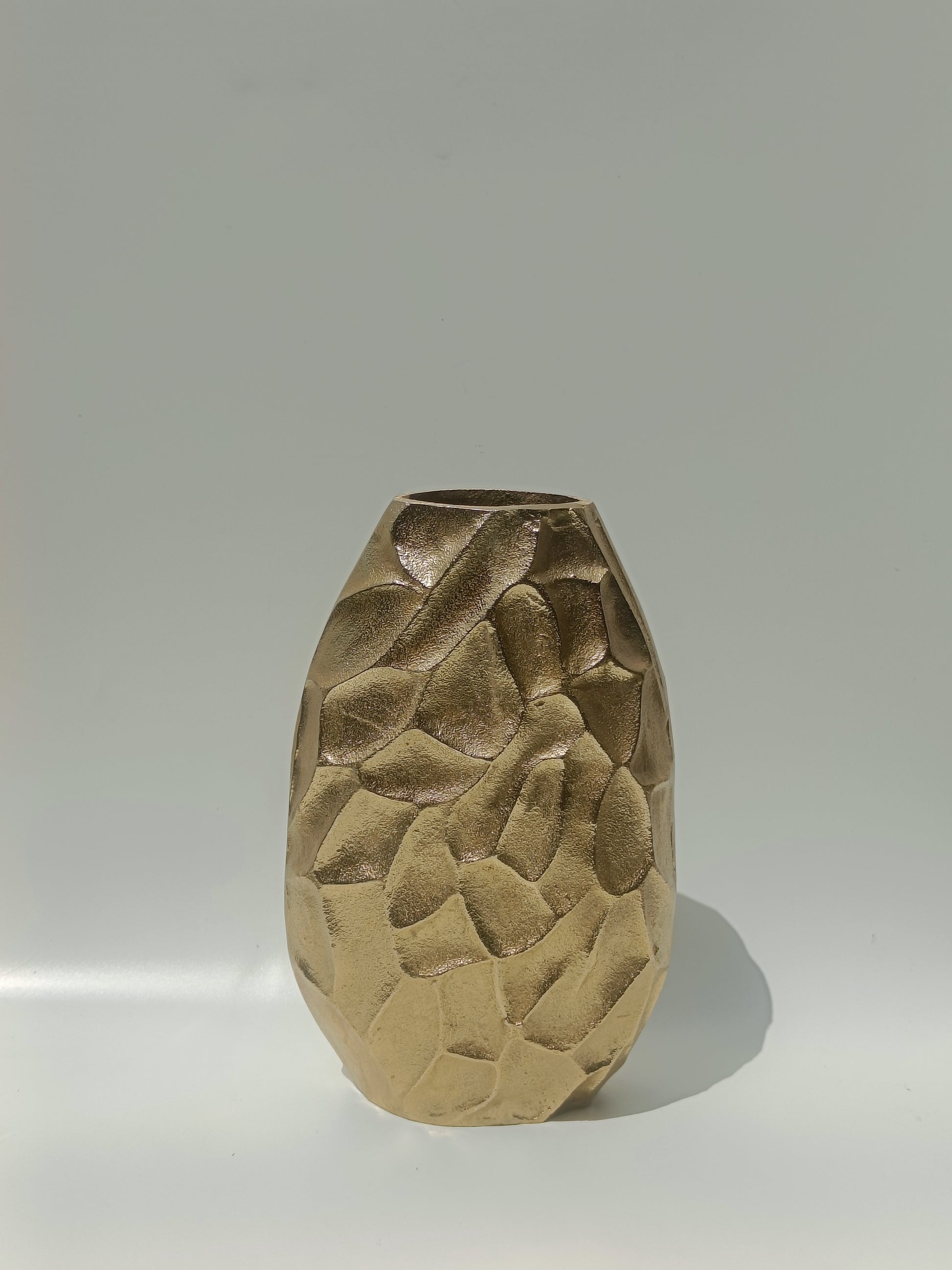 Textured Gold Finish Decorative Vase – 35.5 cm