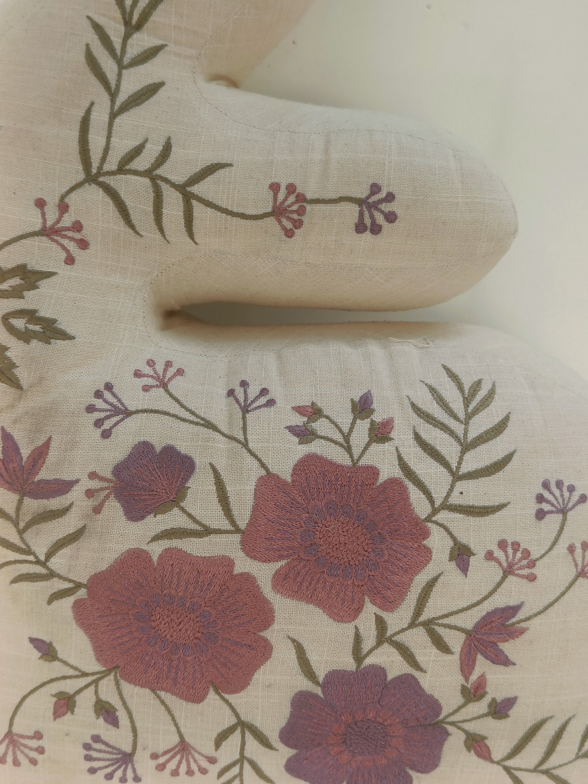 Embroidered Bunny Cushion – Floral Design