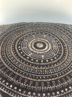 Boho Luxe Mandala Velvet Cushion – 50 cm | Hand-Embroidered Accent Pillow