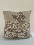 Sequin Embroidered Rabbit Cushion