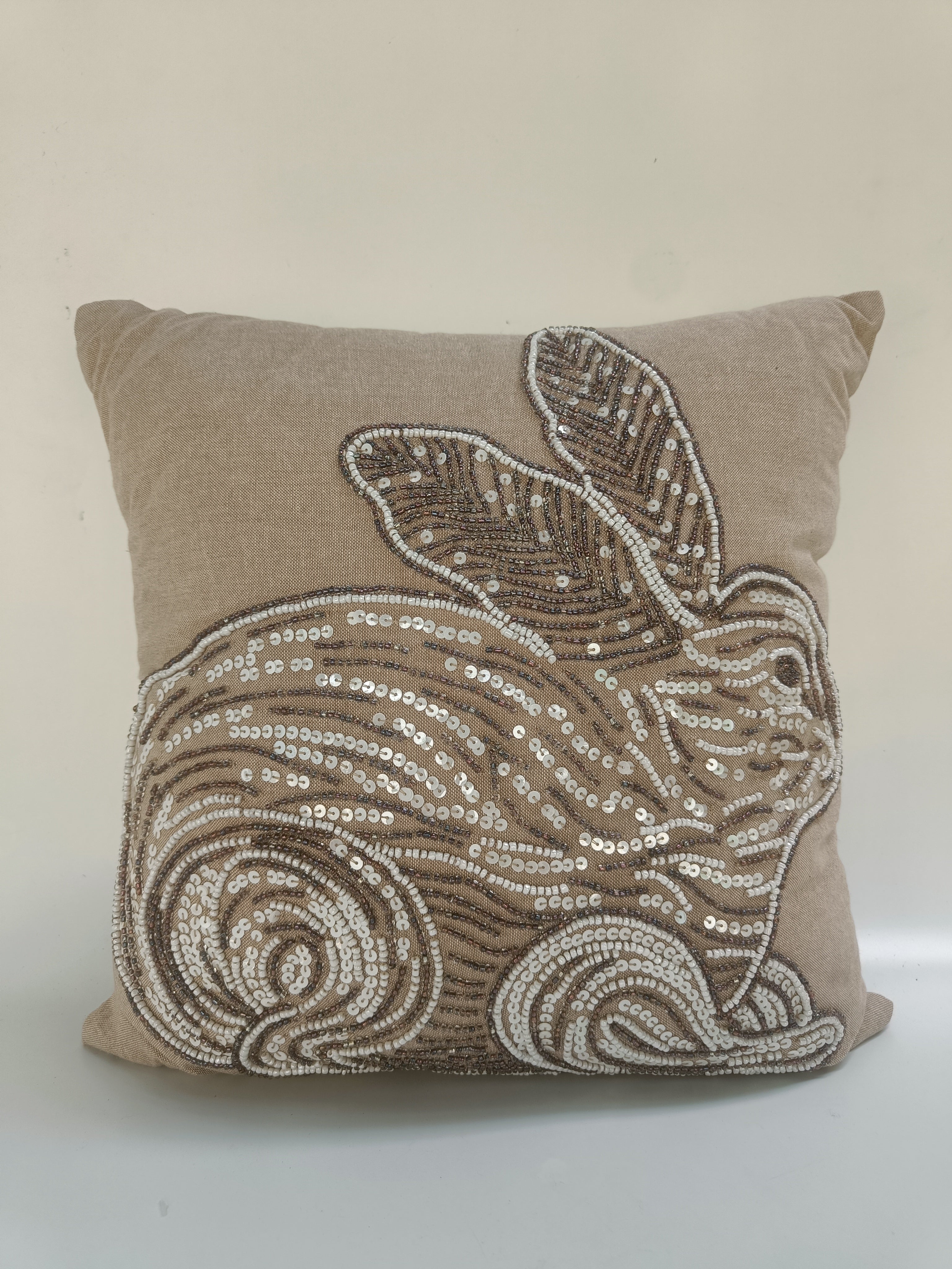 Sequin Embroidered Rabbit Cushion – 40 cm | Luxe Animal-Inspired Accent Pillow