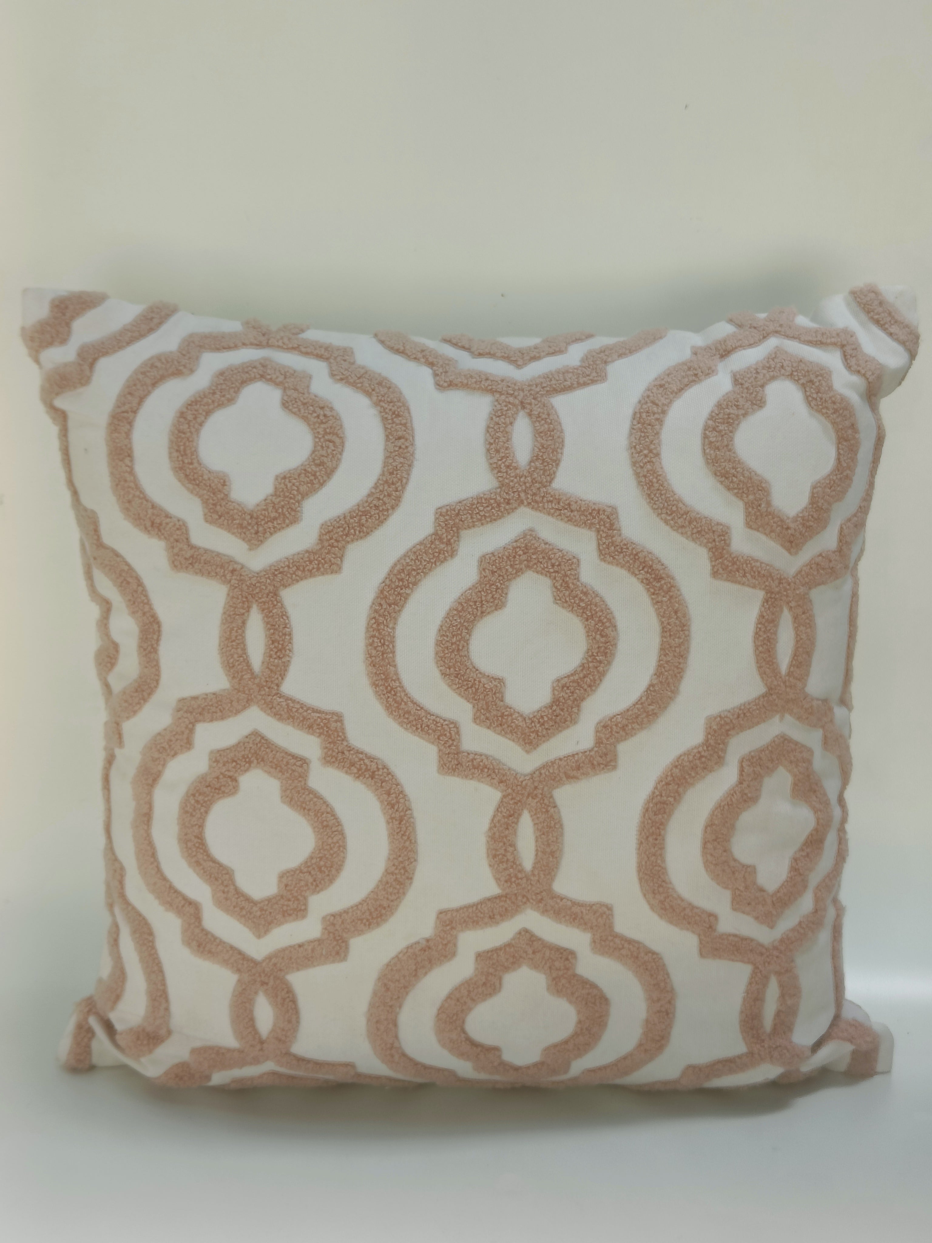 Classic Beige Embroidered Cushion – Elegant Moroccan-Inspired Design