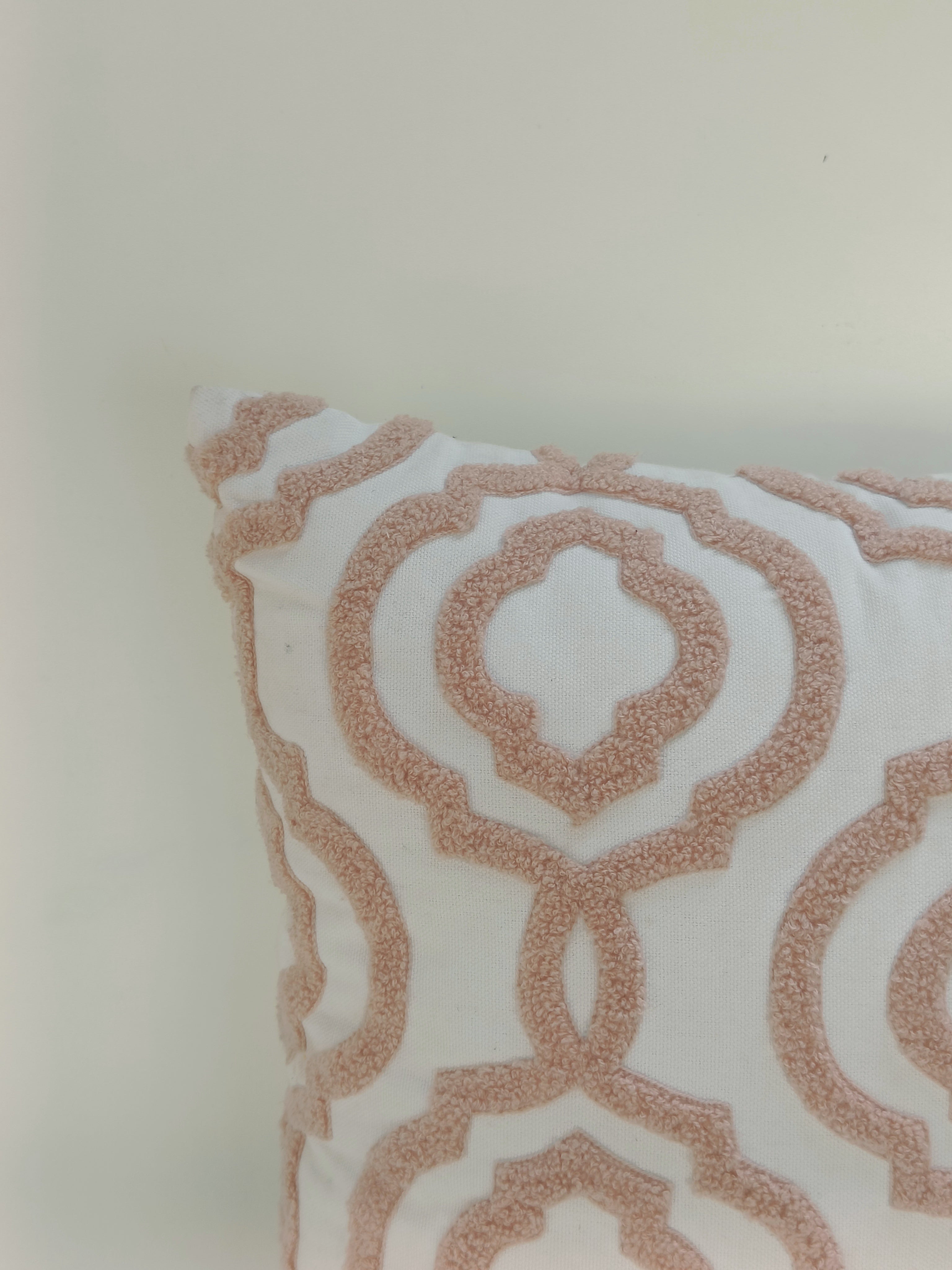Classic Beige Embroidered Cushion – Elegant Moroccan-Inspired Design