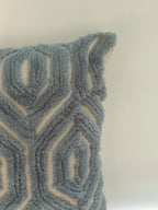 Sky Blue Velvet Geometric Cushion
