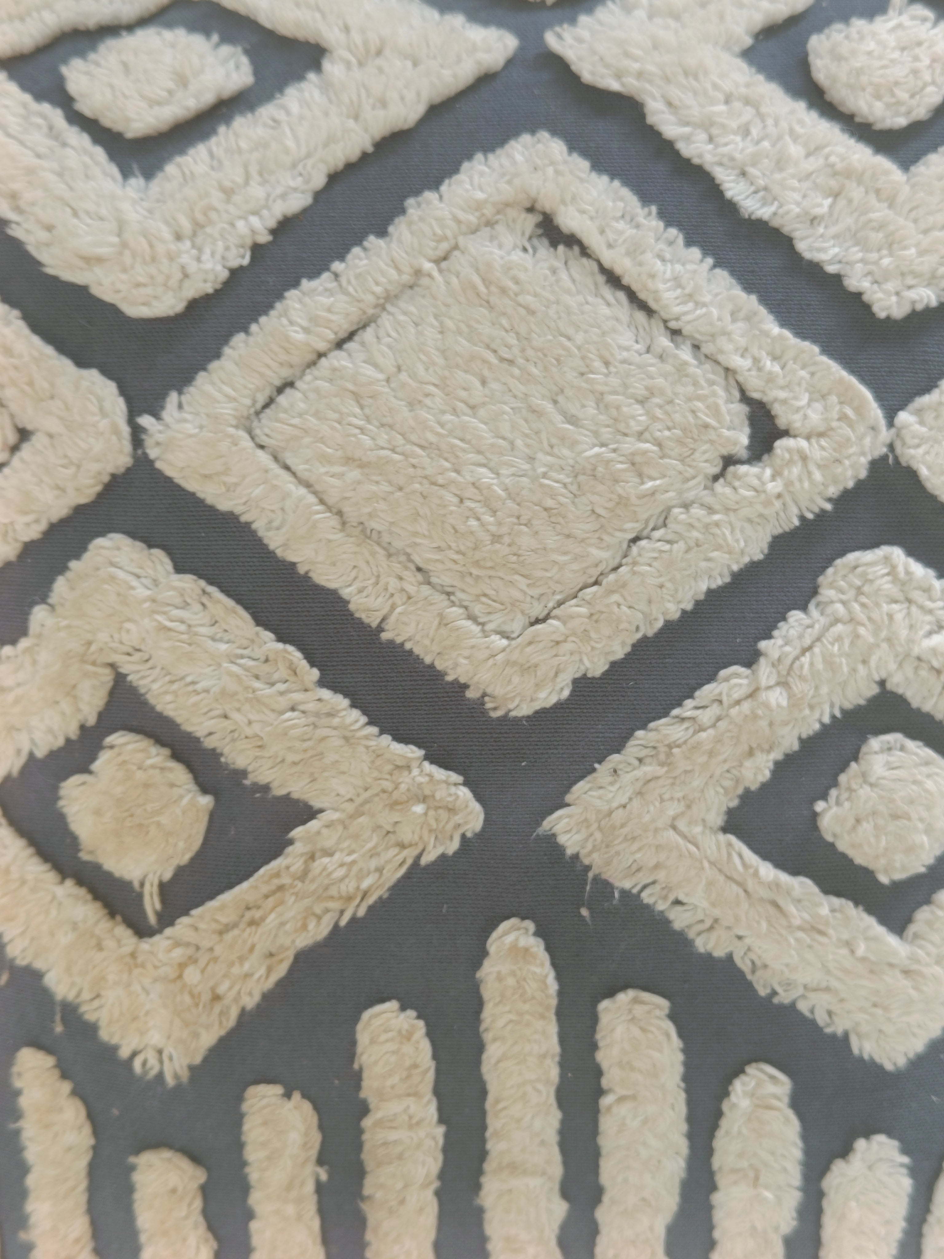 Boho Diamond Tufted Cushion – 50.8 x 50.8 cm | Textured Cotton Throw Pillow