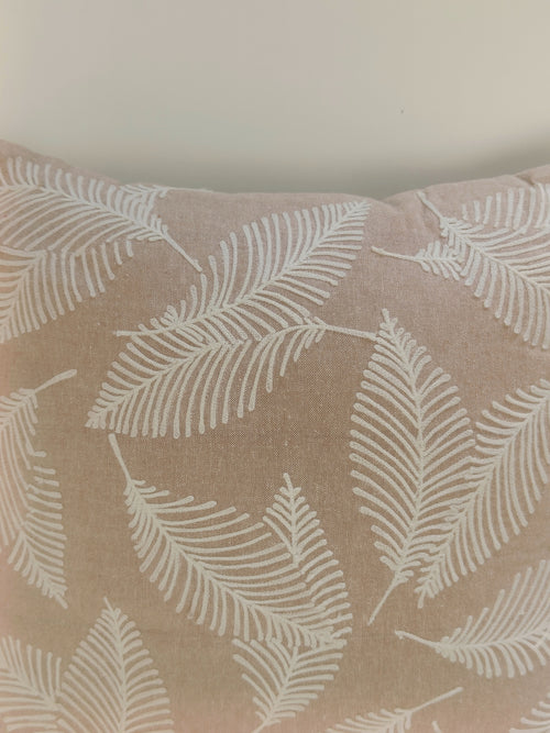 Beige Fern Leaf Cushion