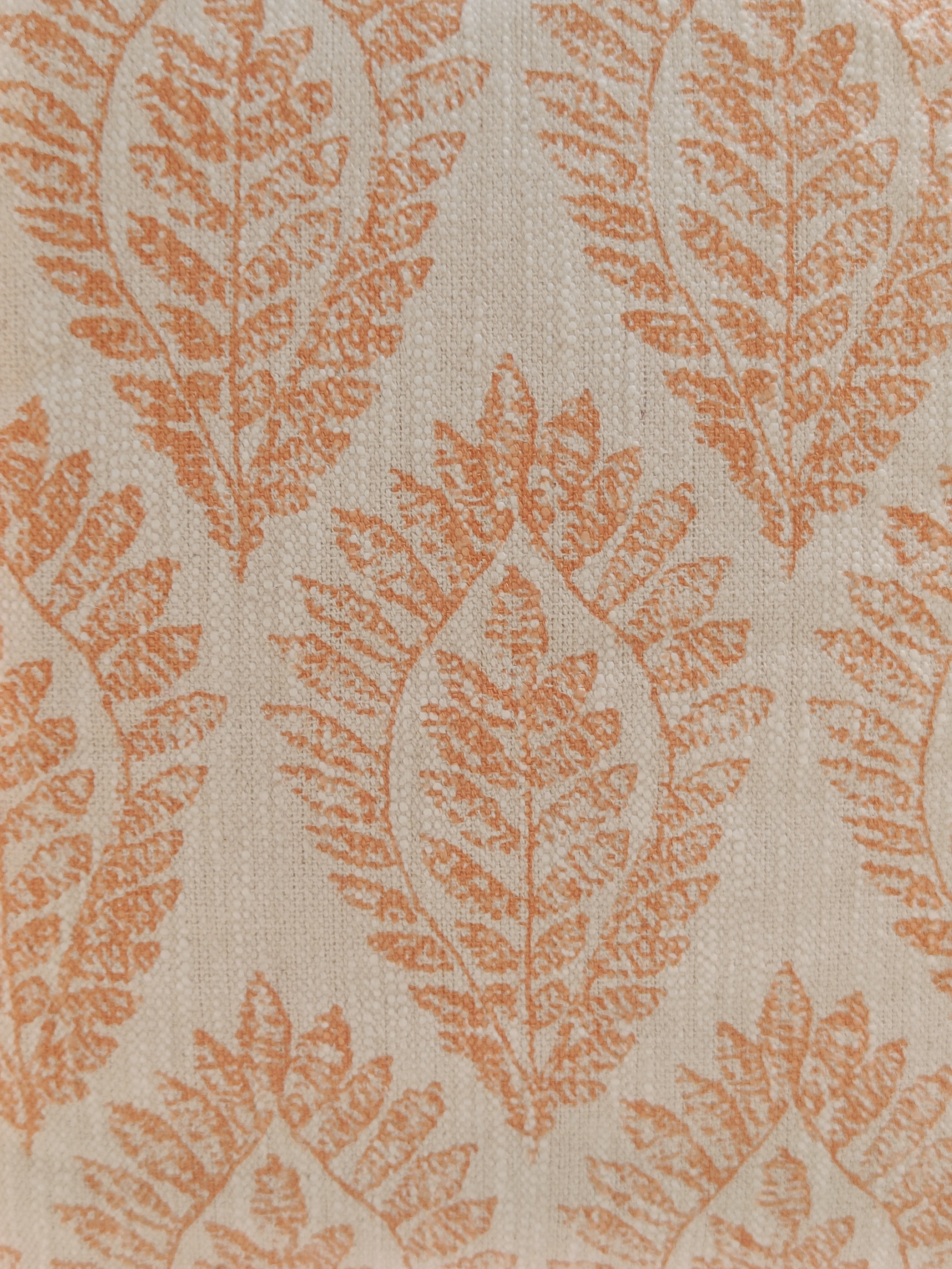 Rustic Orange Leaf Cushion – 51 cm | Hand-Printed Cotton Pillow